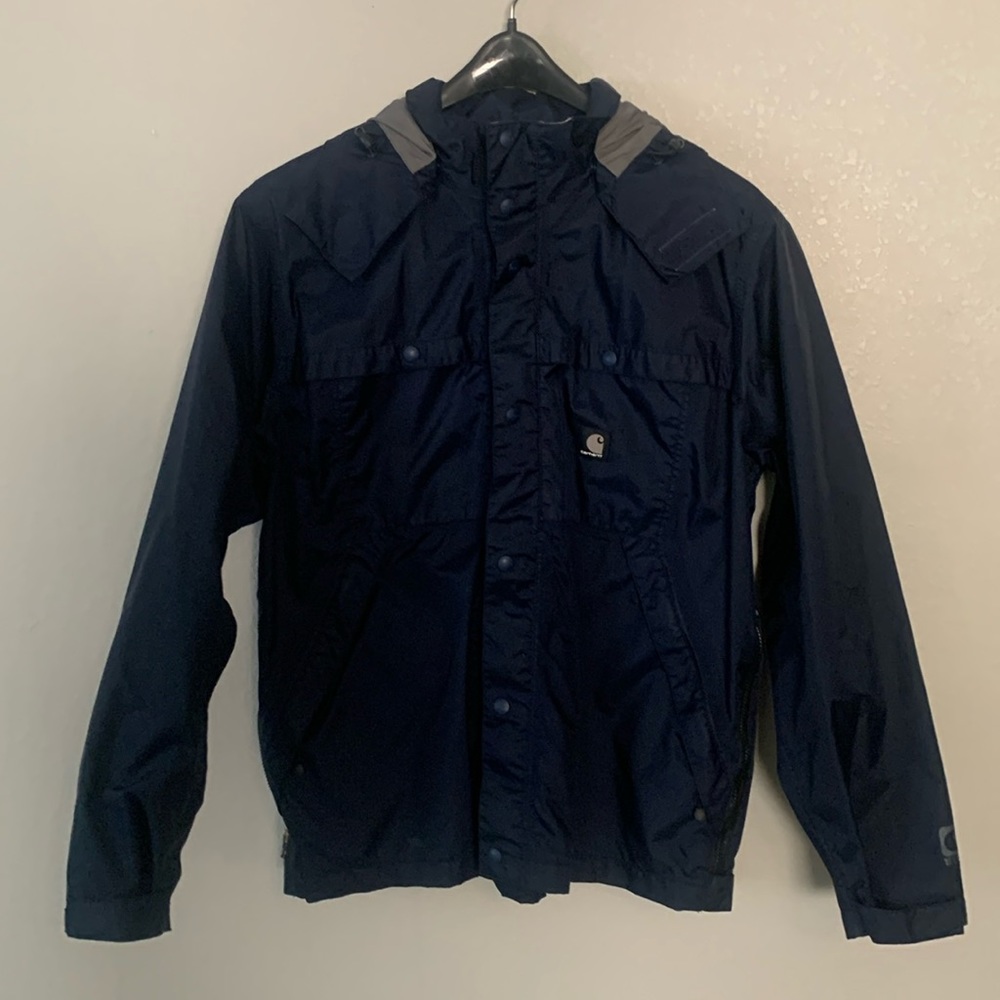 Used men’s Large light weight dark blue Carhartt Jacket